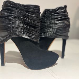 LAMB black leather and suede booties.  Size 8.5